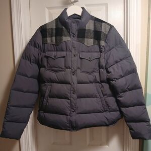 Penfield Down Puffer Jacket Warm Fall / Winter Plaid Detail Sz.L